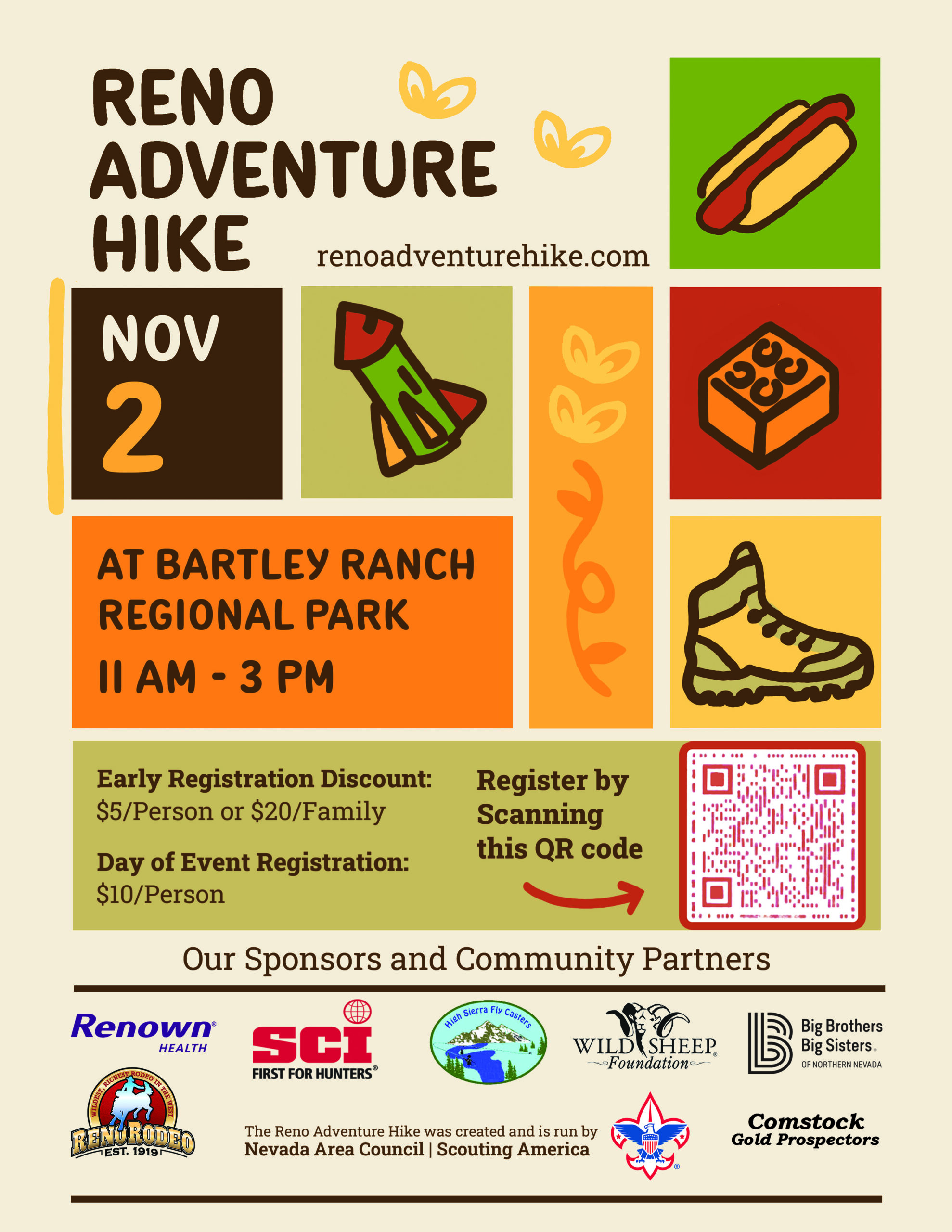 Reno Adventure Hike Flyer 2024